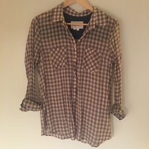 Lightweight buffalo plaid BCBGeneration button-up.